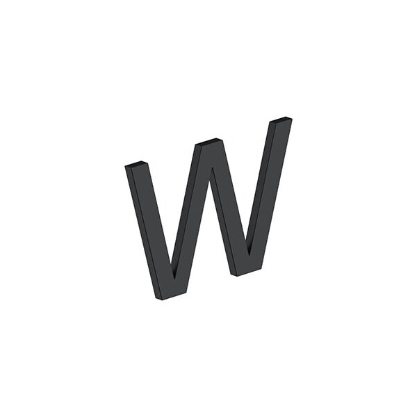 4 LETTER W, E SERIES W/ RISERS, STAINLESS STEEL in Paint Black